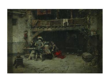 Dimensions taken from  C.M. Kauffmann, <i>Catalogue of Foreign Paintings, II. 1800-1900</i>, Victoria and Albert Museum, London, 1973