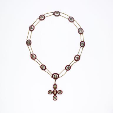 These relate to the necklace; the pendant is 4.5  x 4.1 cm