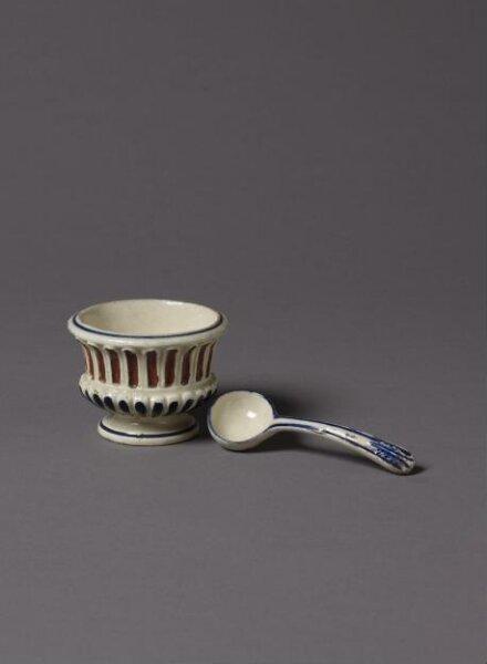 Mustard pot and spoon
